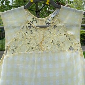 Butter Yellow Gingham Top